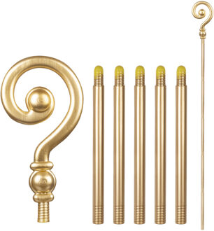 Boland Staf van Sinterklaas - goud - kunststof - 185 cm - 6-delig - Sint kostuum accessoires