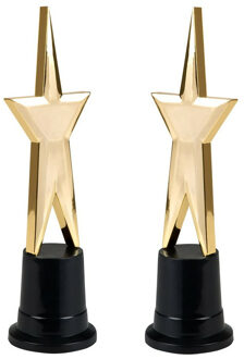 Boland Star award prijs - 2x - gouden ster - 22 cm - kunststof - prijzen - feestartikelen