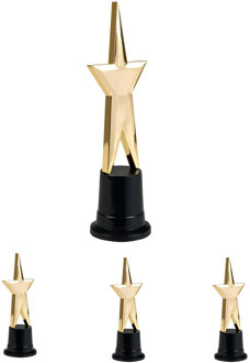 Boland Star award prijs - 4x - gouden ster - 22 cm - kunststof - prijzen - feestartikelen