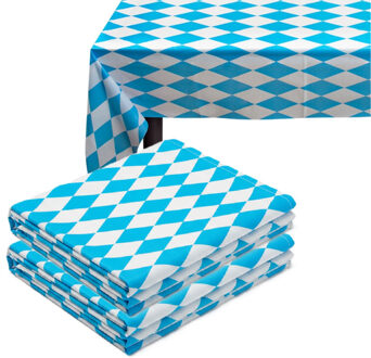 Boland Tafelkleed Oktoberfest - 2x - 130 x 180 cm - blauw/wit - beieren thema