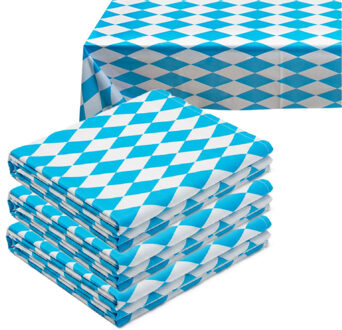 Boland Tafelkleed Oktoberfest - 3x - 130 x 180 cm - blauw/wit - beieren thema Multi