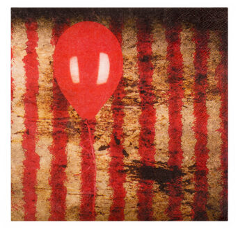 Boland Thema feest papieren servetten horror clown 12x stuks Multi