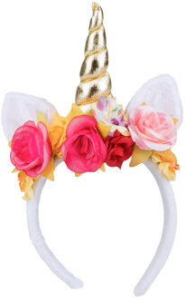 Boland tiara Rosy Unicorn dames wit/goud