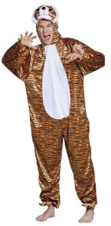 Boland Tijger dierenpak verkleedkleding kostuum - voor kinderen - jumpsuit - met rits