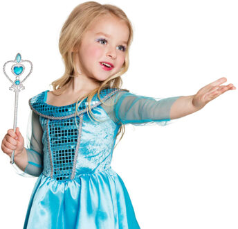 Boland Toverstaf - blauw/zilver - L32 cm - kunststof - prinsessen - carnaval