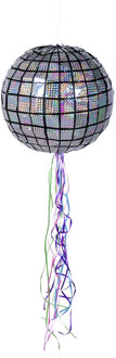 Boland Trekpiñata Discoball 30 Cm Junior Papier Zilver Multikleur