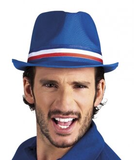 Boland Trilby hoedje Frankrijk - blauw - volwassenen - landen thema verkleed accessoires