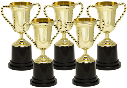 Boland Trofee/prijs beker met oren - 5x - goud - kunststof - 25 x 11 cm - winnaar - sportprijs