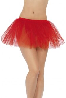 Boland Tutu - 1x - rood - tule stof - one size - onderrok - dames - elastische band
