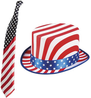 Boland USA/Amerika verkleed thema set hoed en stropdas volwassenen