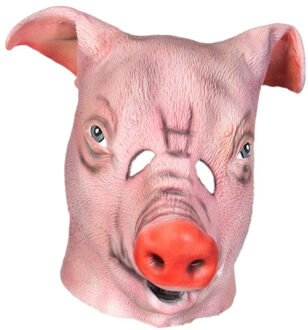 Boland Varken dieren verkleedmasker - latex - volwassenen - Horror/halloween - carnaval Roze