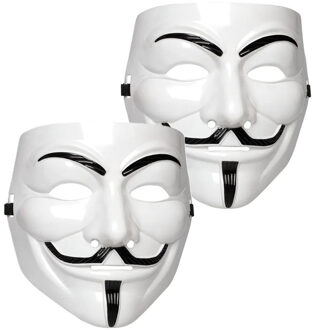 Boland Vendetta gezichtsmasker - 2x - Halloween masker - volwassenen - carnaval - anoniem