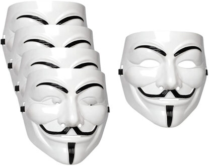 Boland Vendetta gezichtsmasker - 5x - Halloween masker - volwassenen - carnaval - anoniem