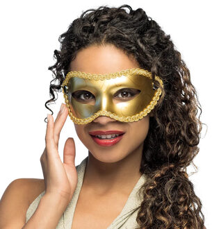 Boland Venetiaans oogmasker - goud - volwassenen - Carnaval/gemaskerd bal - masker - verkleden