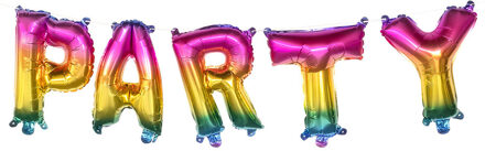 Boland Verjaardag feest folie ballonenslinger set met tekst PARTY 300 cm