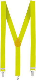 Boland Verkleed bretels - Neon geel - voor volwassenen - felle kleur - carnaval Fluor geel