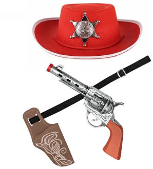 Boland Verkleed cowboy hoed/holster met een revolver voor kinderen