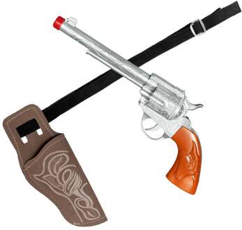 Boland Verkleed cowboy holster met een revolver/pistool voor volwassenen - Verkleedattributen