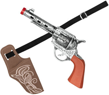 Boland Verkleed Cowboy Holster - verstelbaar - met revolver - western accessoires