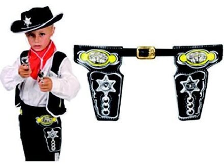 Boland Verkleed cowboy holster voor 2x revolvers/pistolen voor volwassenen - Verkleedattributen Bruin