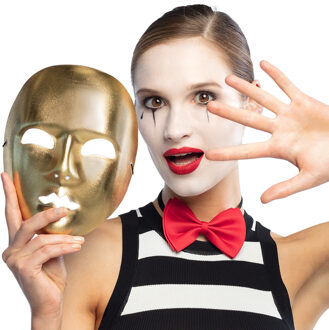 Boland Verkleed gezichtsmasker Mime - goud - volwassenen - Carnaval/themafeest