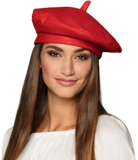 Boland Verkleed hoed - baret - rood - polyester - franse baret - frans - landen thema