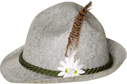 Boland Verkleed hoedje voor Oktoberfest/duits/tiroler - grijs - volwassenen - Carnaval