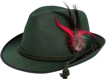 Boland Verkleed hoedje voor Oktoberfest/Duits/Tiroler - groen - volwassenen - Carnaval