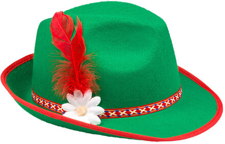 Boland Verkleed hoedje voor Oktoberfest/Duits/Tiroler - groen - volwassenen - Carnaval