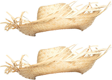 Boland Verkleed hoedje voor Tropical Hawaii party - 2x - Beach Strohoed - volwassenen - Carnaval