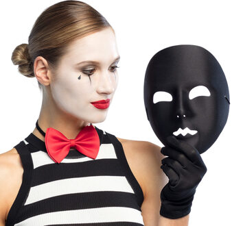 Boland Verkleed oogmasker Mime - zwart - volwassenen - mime/themafeest - Verkleedmaskers