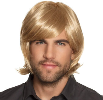 Boland Verkleed pruik - blond - lang haar - heren - herenpruik - carnaval - verkleden - foute pruiken