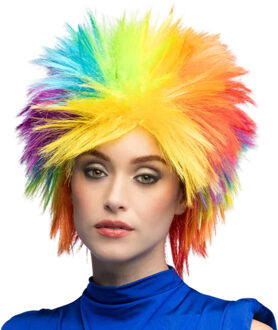 Boland Verkleed Pruik regenboog - punk - pride - verkleden - carnaval - cosplay Multi