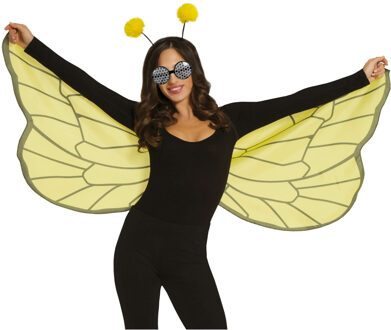 Boland Verkleed Set bij - zwart - volwassen - Carnaval accessoires