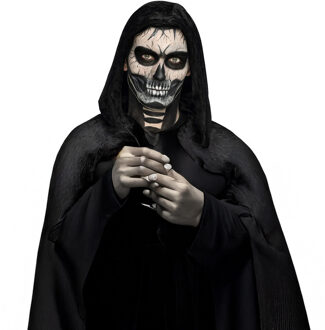 Boland Verkleed set Doodskop - schmink en cape - Carnaval/Halloween - griezelfeest
