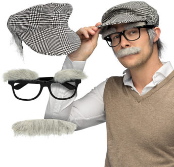 Boland Verkleed set Opa/bejaarde man - heren - Carnavalskleding - 3 delig