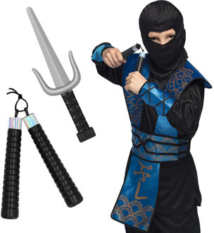 Boland Verkleed speelgoed Ninja uitrusting wapens set - 2 stuks - kunststof - voor kinderen/volwassenen Multi