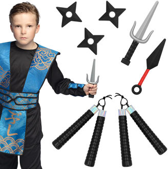 Boland Verkleed speelgoed Ninja - wapens set - 7x stuks - kunststof - voor kinderen/volwassenen Multi
