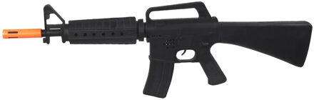 Boland Verkleed speelgoed Politie/Soldaten geweer - machinegeweer - zwart - plastic - 62 cm