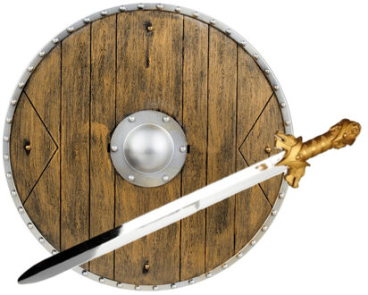 Boland Verkleed speelgoed Ridders/vikingen wapens - Schild/zwaard - kunststof - volwassenen