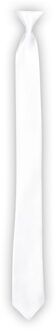 Boland Verkleed stropdas - wit - 50 cm - breed 6 cm - Voor volwassenen - Carnaval