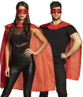 Boland Verkleedcape En -Masker Superheld Unisex Rood