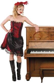 Boland Verkleedpak Saloon Dames Rood