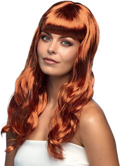Boland Verkleedpruik dames - koper - Cabaret/Hollywood/Diva - Carnaval - lang chique haar