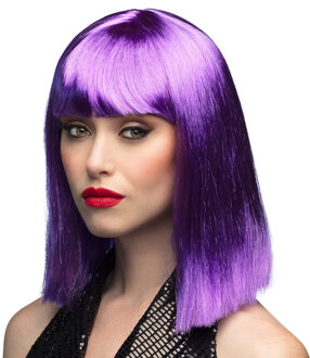 Boland Verkleedpruik dames - paars - Cabaret/Hollywood/Diva - Carnaval - half lang chique haar