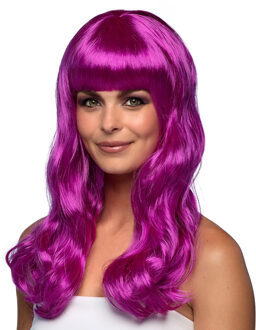 Boland Verkleedpruik dames - paars - Cabaret/Hollywood/Diva - Carnaval - lang chique haar