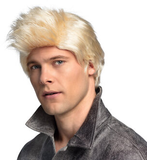 Boland Verkleedpruik met kuif heren - blond - Surfboy/popster - Carnaval - kort haar