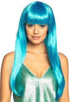 Boland Verkleedpruik voor dames - blauw - Cosplay/zeemeermin/fantasy - Carnaval - lang haar