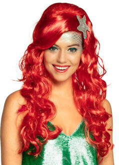 Boland Verkleedpruik voor dames - rood - Cosplay/zeemeermin/fantasy - Carnaval - lang haar