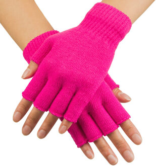 Boland vingerloze handschoentjes neonroze one size